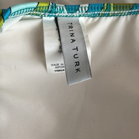 Trina Turk Blue Green Bikini Swimwear Swim 10 M Bali Waves Tie Hipster Halter - Picture 11 of 13